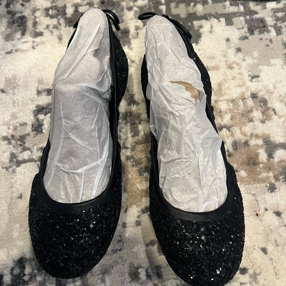 New! Women’s Cole Haan sparkly black flats size 7.5 - Picture 2 of 5